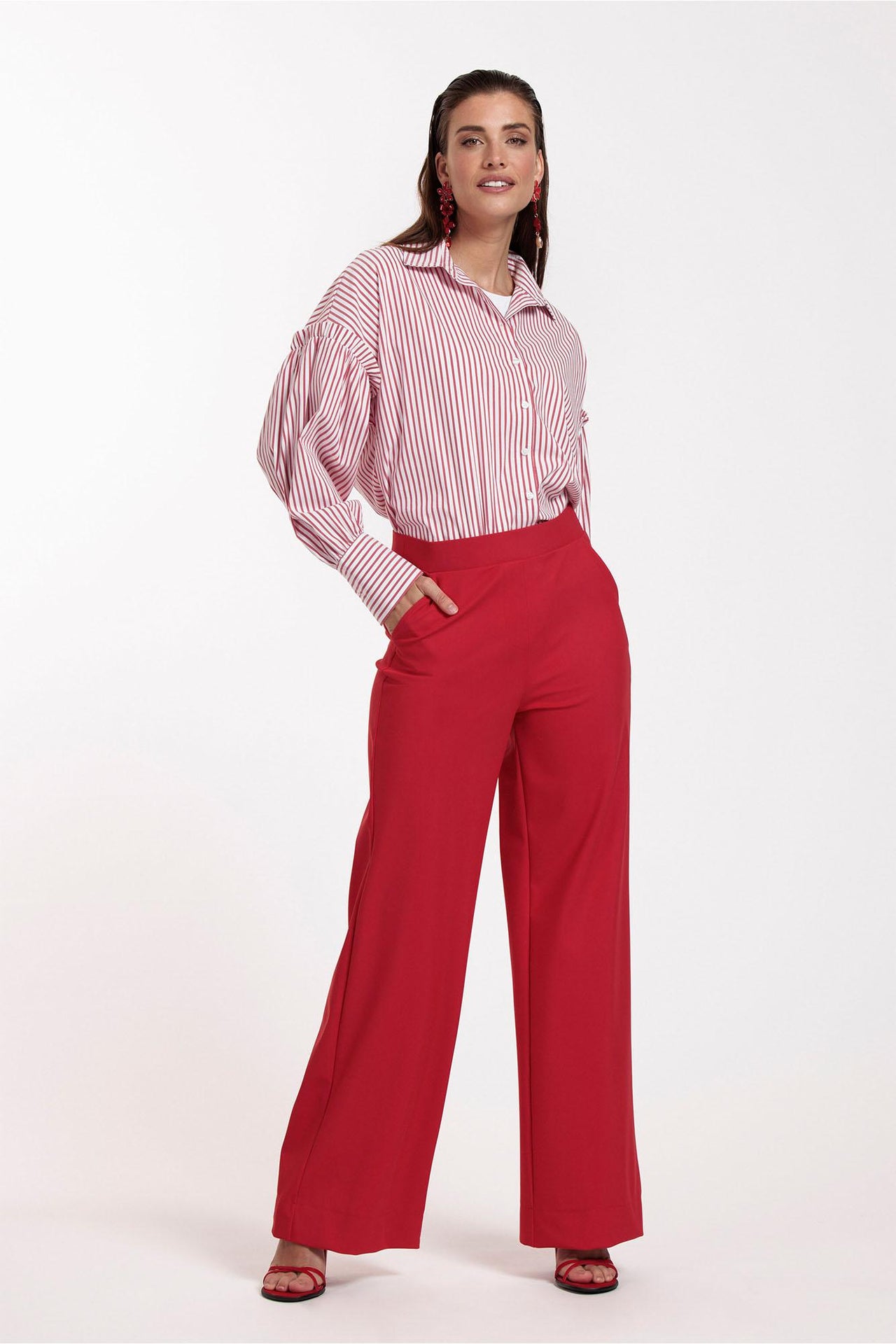 Studio anneloes lexie bonded trousers rood