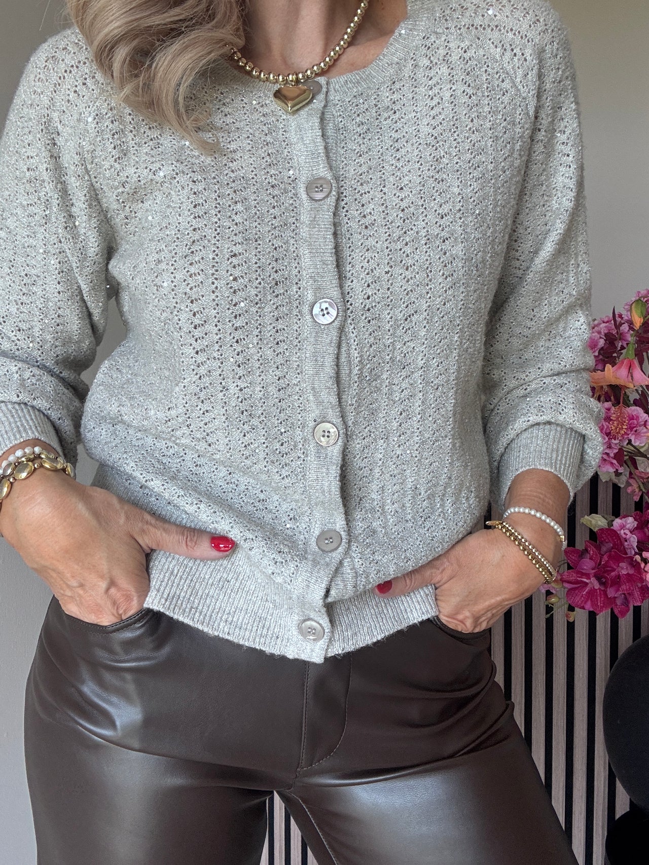 SRB4605 Cardigan Ajour Sparkle