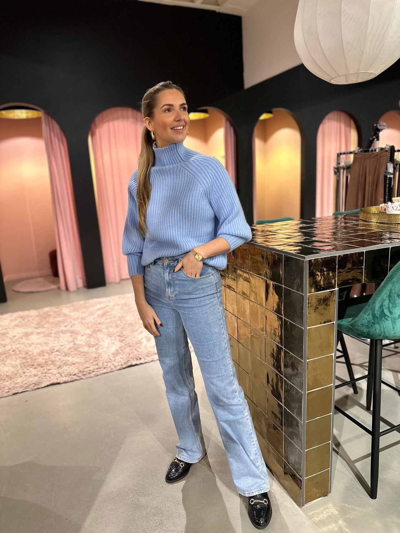 Kastgeluk wide jeans