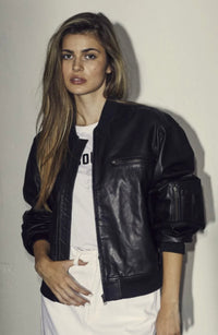 Thumbnail for Co Couture Oversize leather bomber