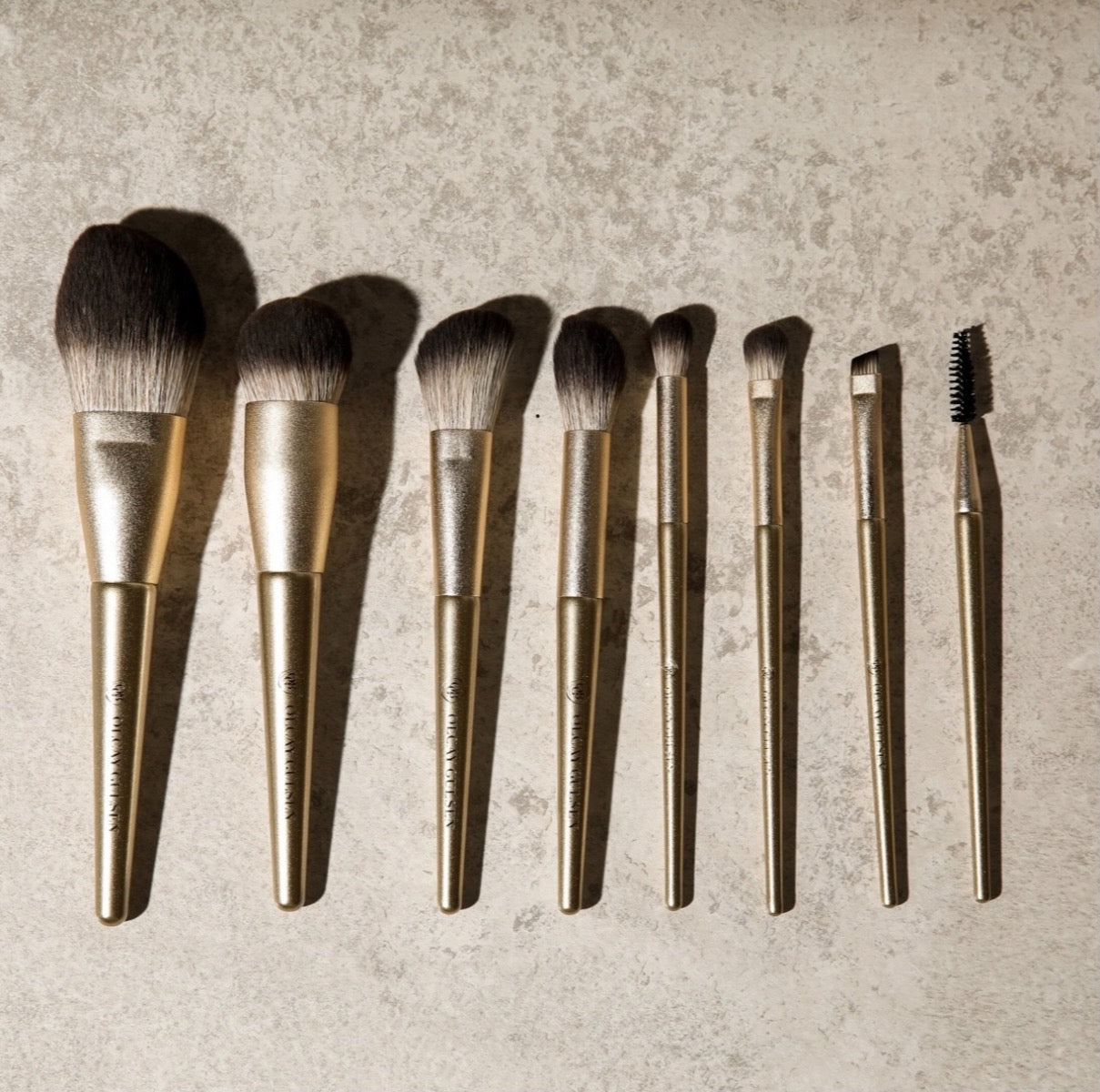 Olcay gulsen 8 piece brush set in leather box nvt
