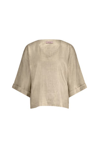 Thumbnail for Madison gold linen top Studio Anneloes