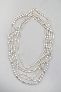 Thumbnail for Bow19 pearl long necklace 4 set off white