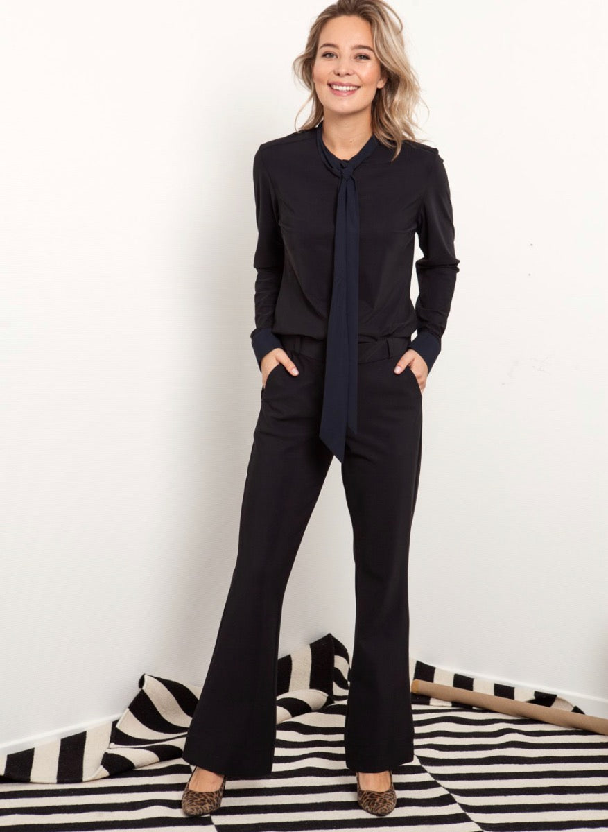 Studio anneloes flair bonded trousers zwart