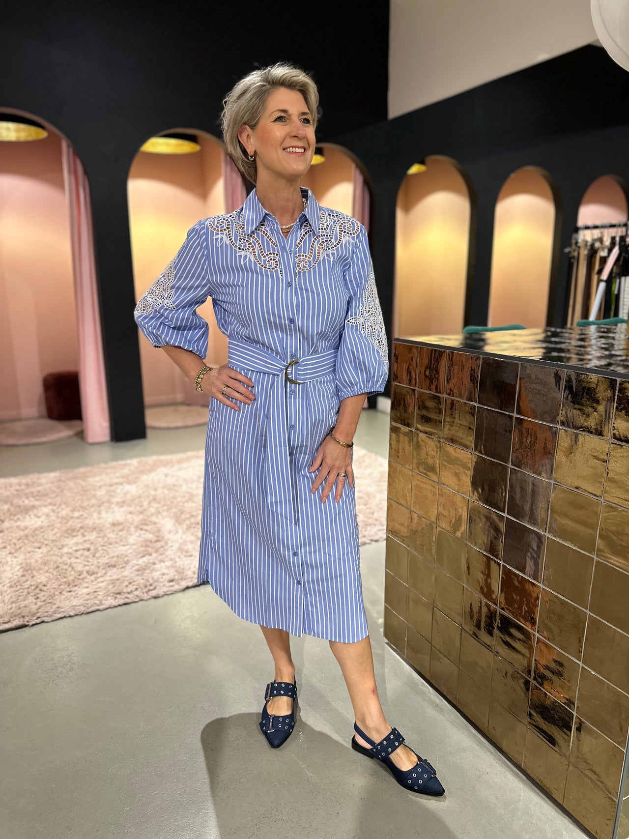 K Design maxi jurk met borduursel