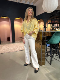 Thumbnail for Kastgeluk stripe blouse geel