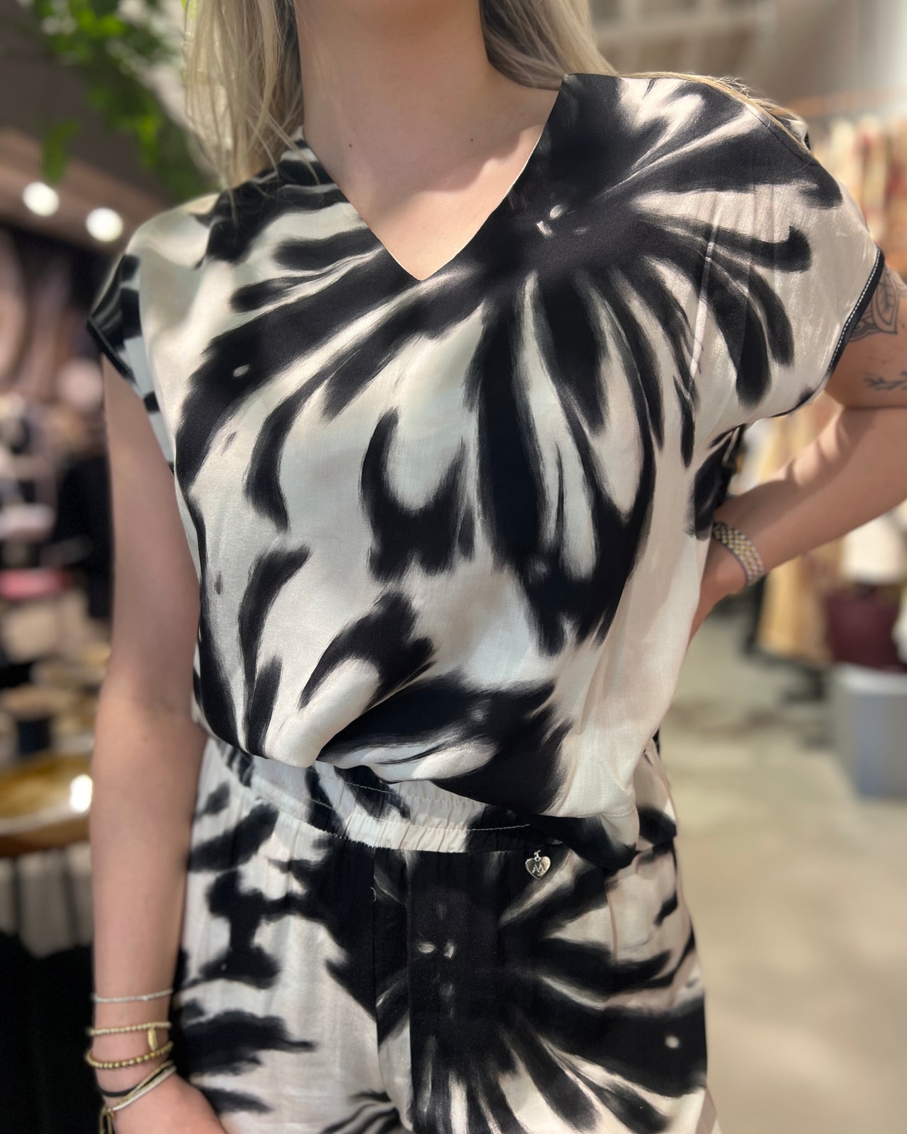 Kastgeluk t-shirt Gabrielle print