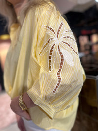Thumbnail for Kastgeluk stripe blouse geel