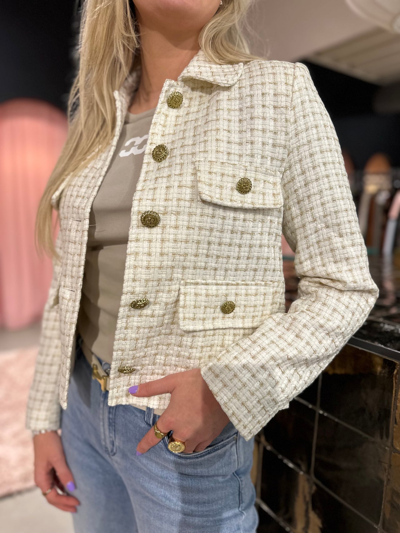 Kastgeluk Blazer tweed