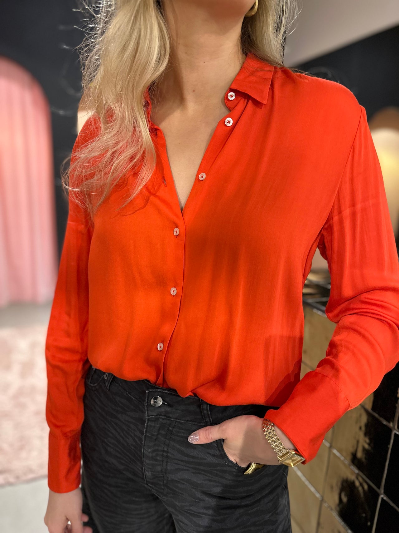 Emily van den bergh blouse red rood
