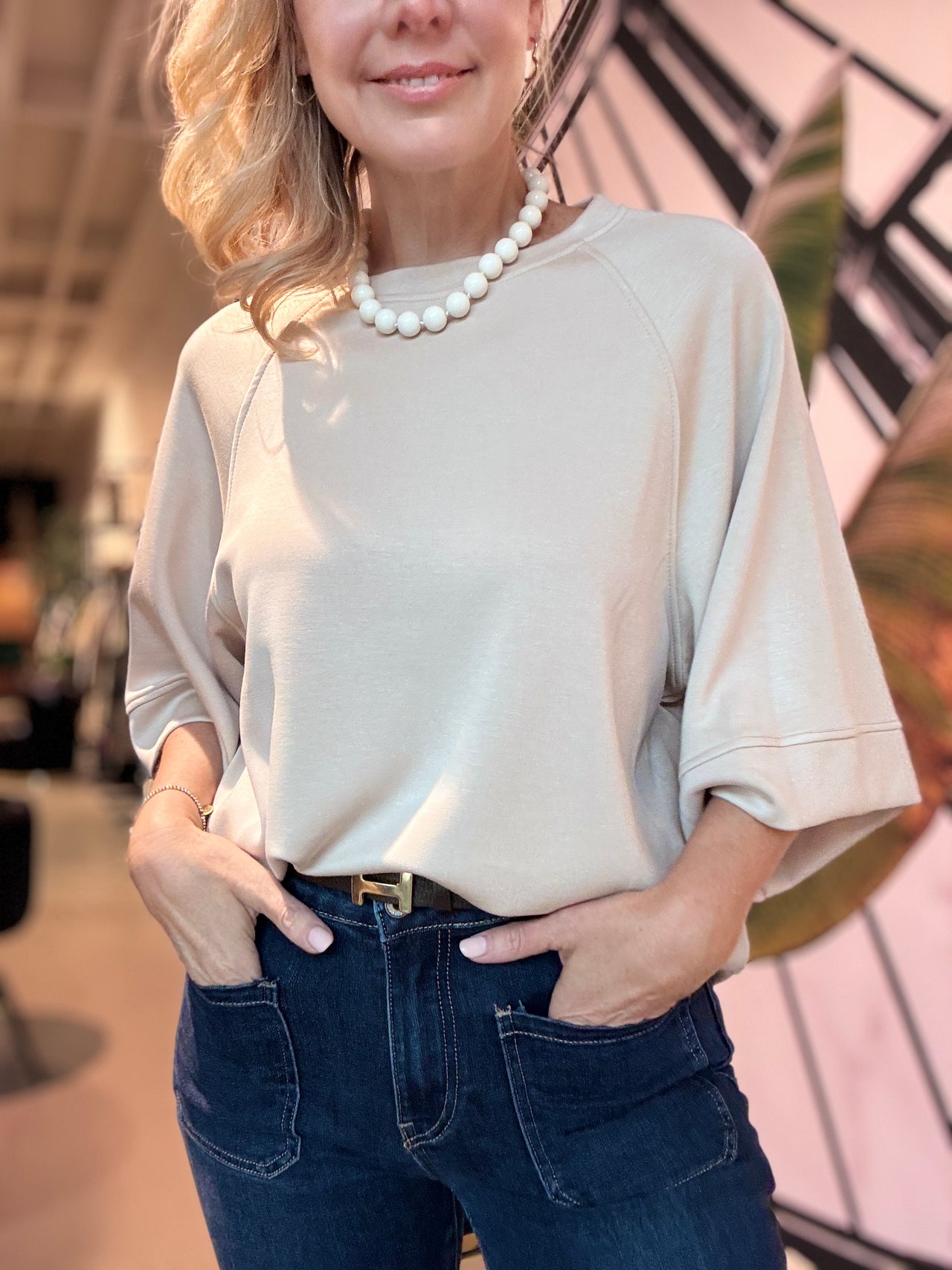 Ketting dikke kralen short
