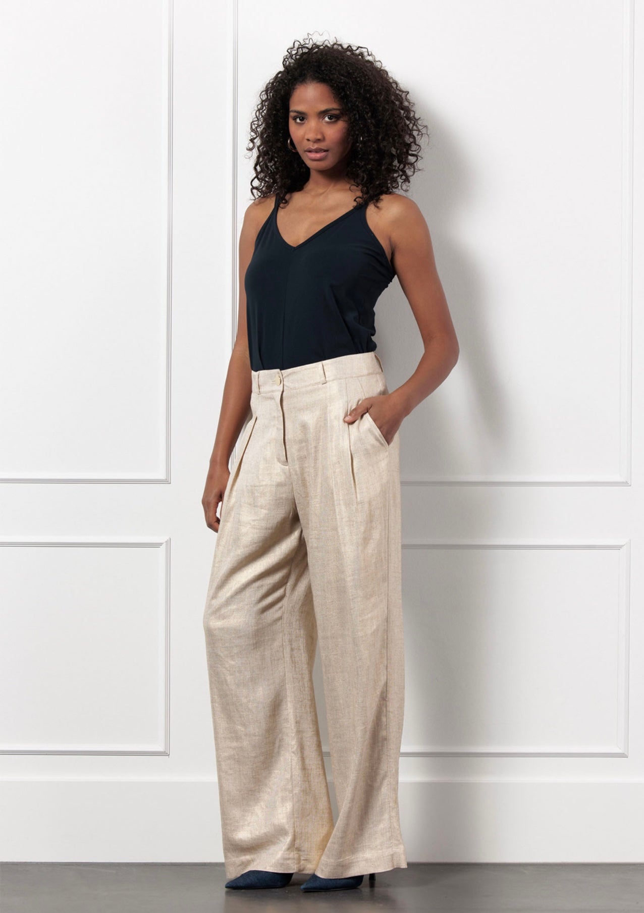 Studio Anneloes Riley gold linen trouwers