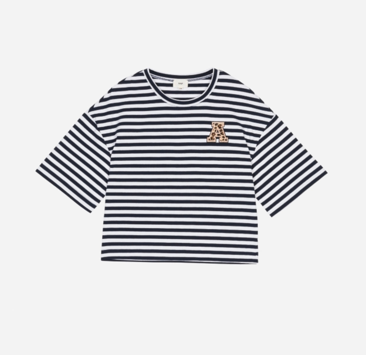 Kastgeluk streep t-shirt panter
