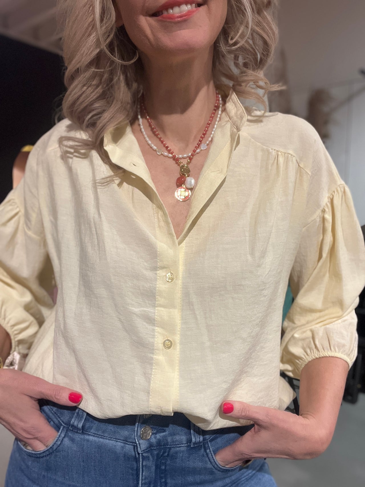 Blouse Iris light yellow