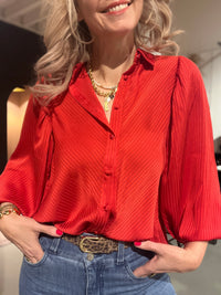 Thumbnail for Kastgeluk blouse Sofie rood