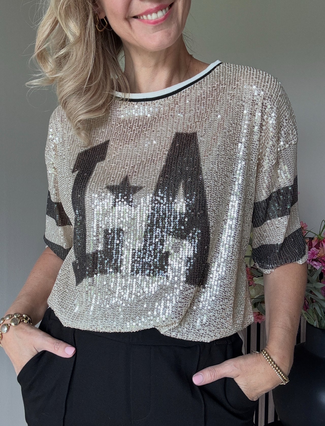 T shirt Los Angeles pailletten