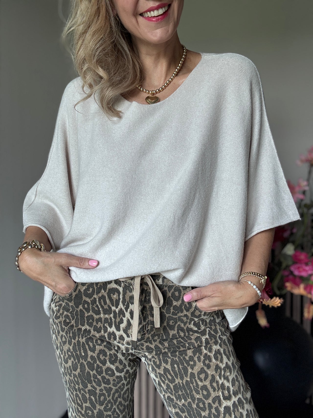 Top oversized viscose mix