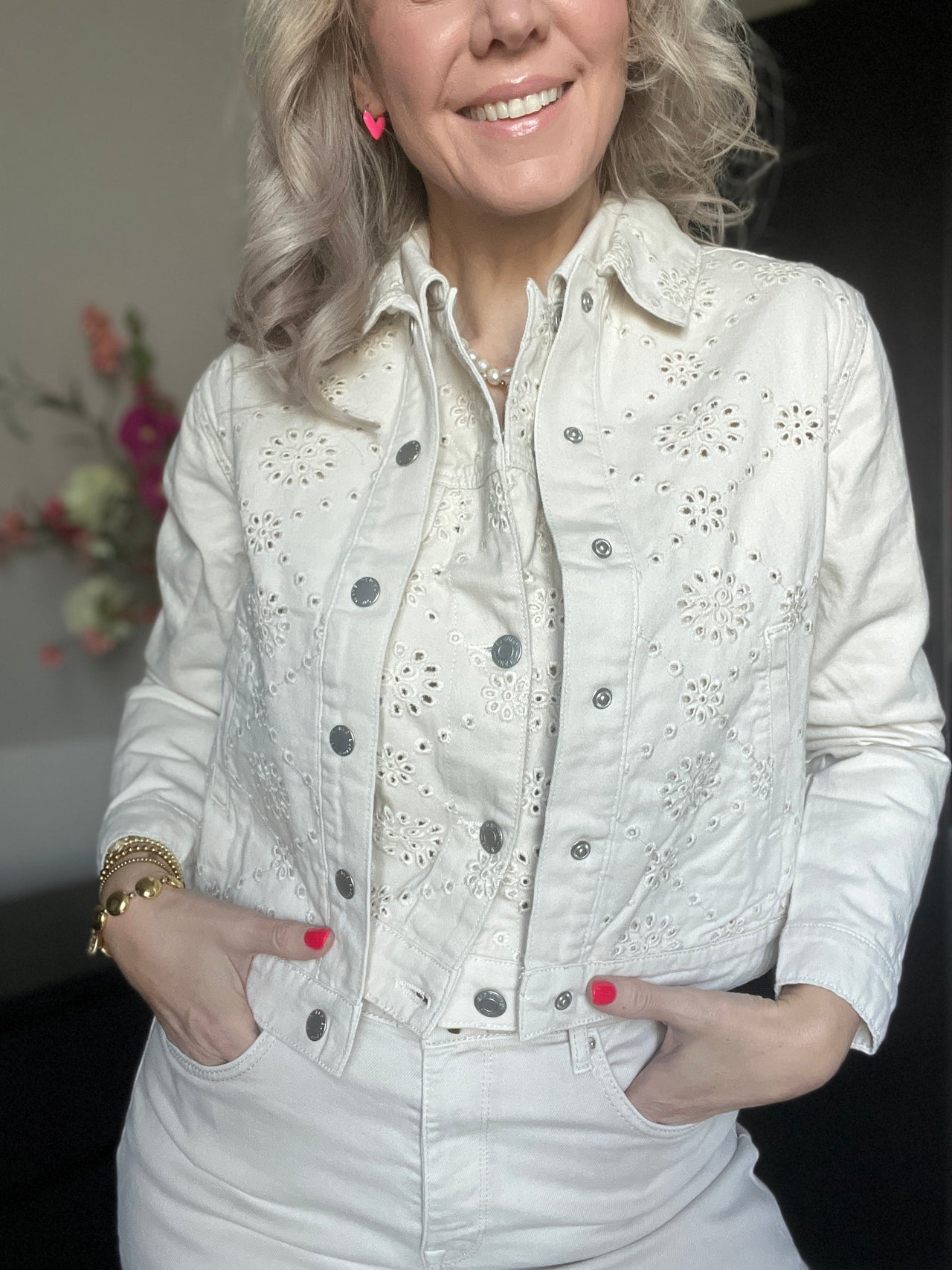 Red Button Shelly jacket broderie