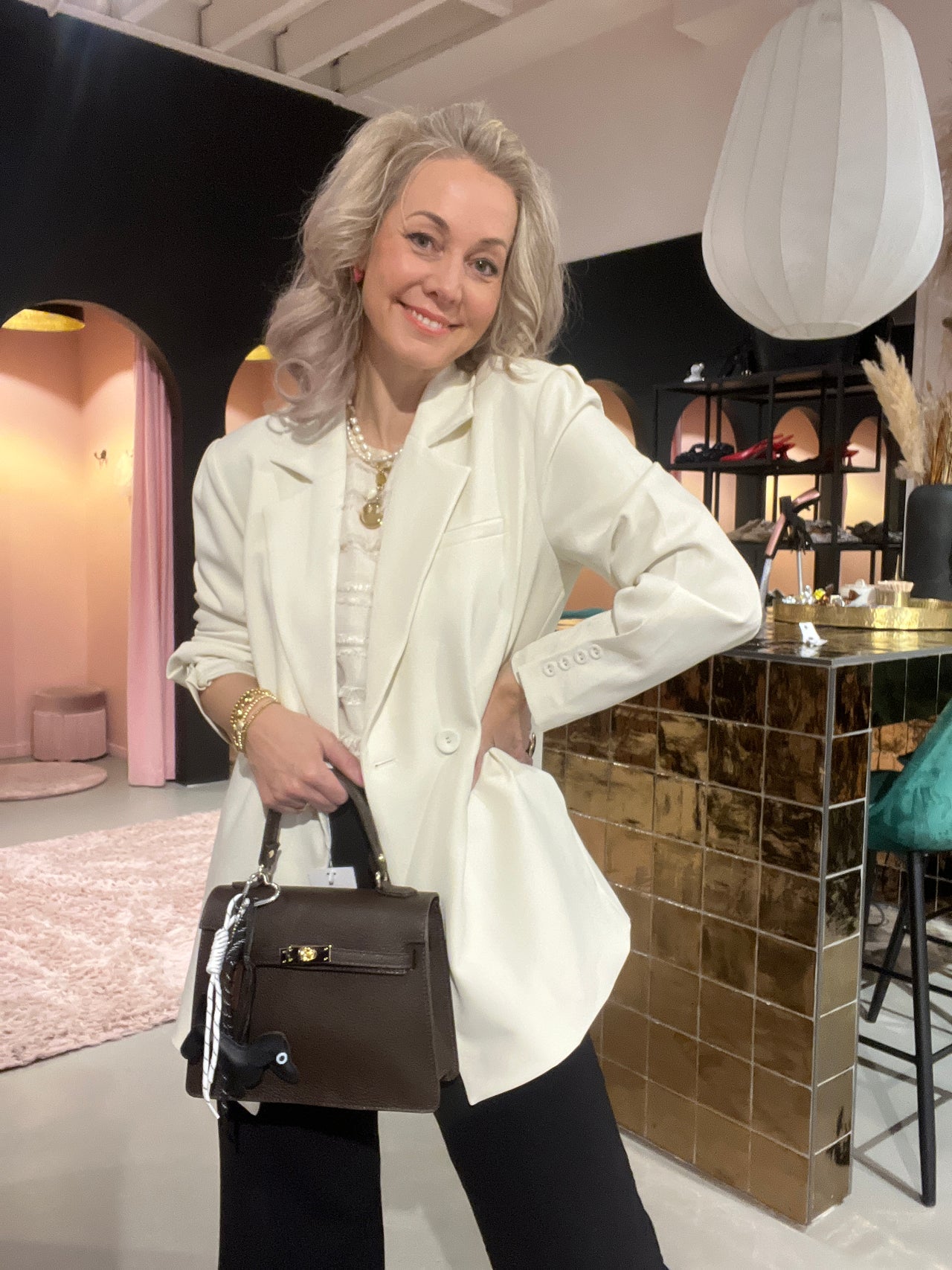 Kastgeluk blazer Sara