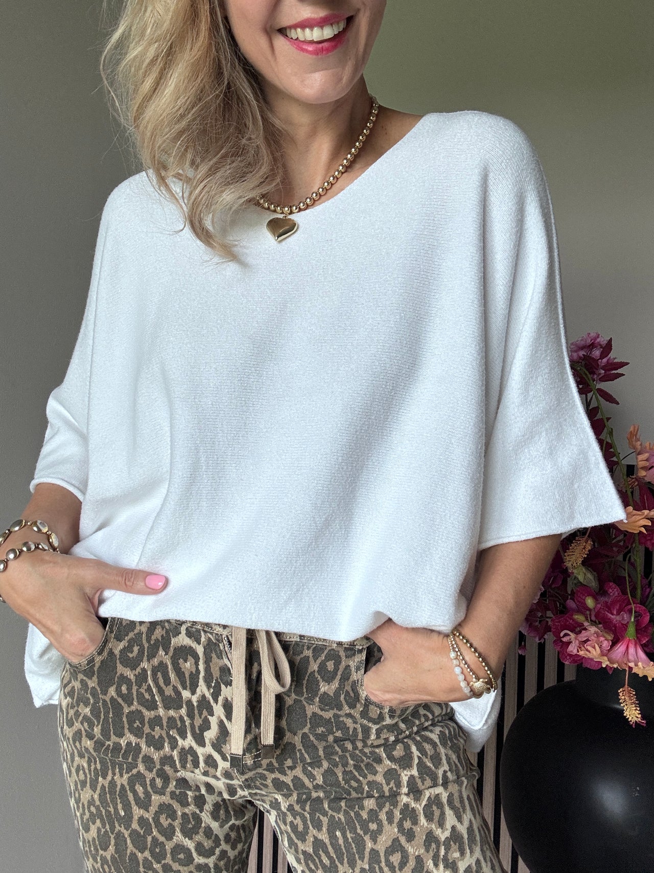 Top oversized viscose mix