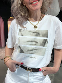 Thumbnail for Co Couture lips oversize Tee