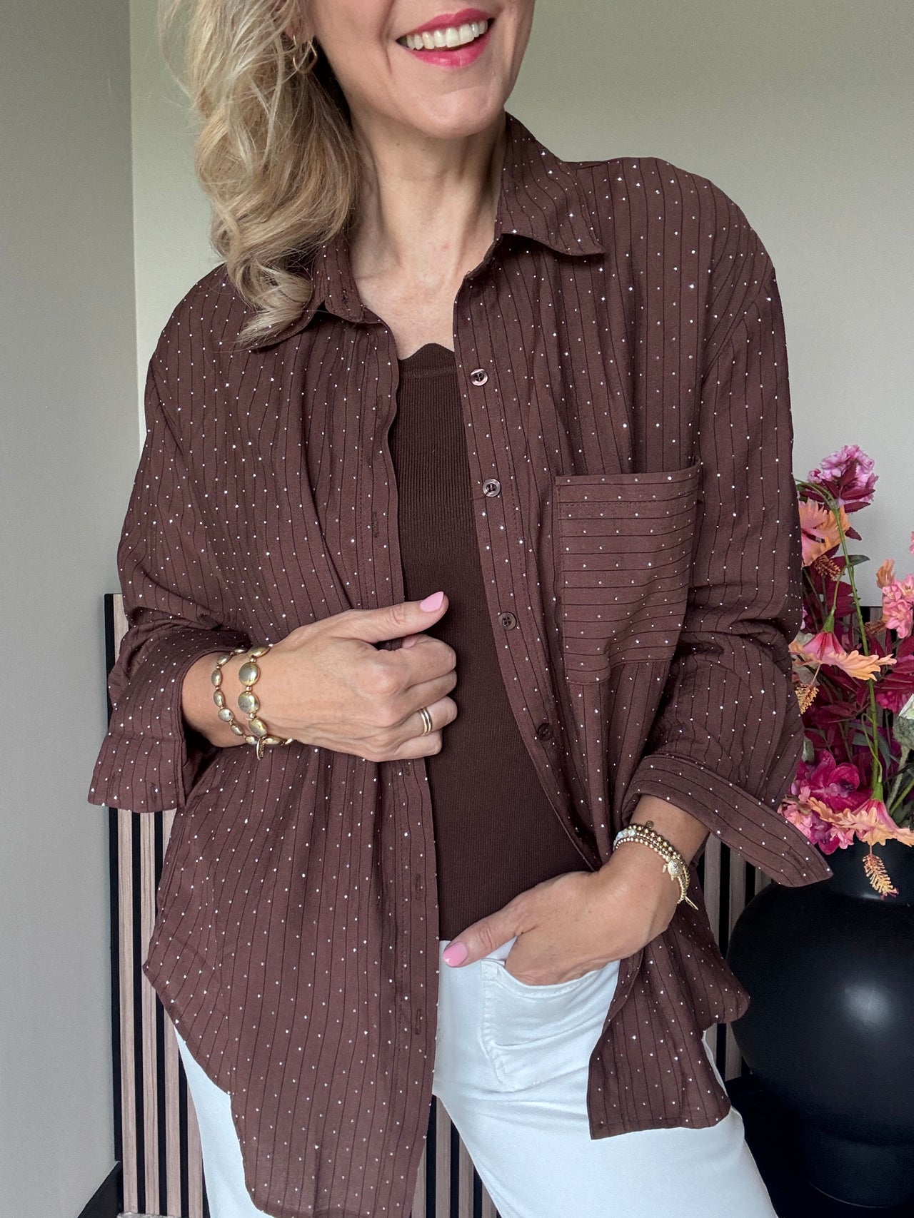 Blouse strass