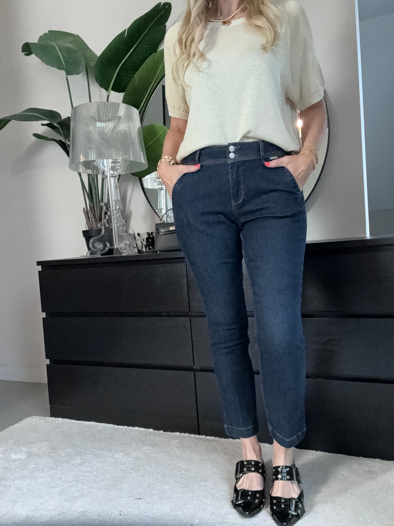Red Button Diana chino denim