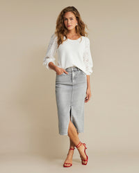 Thumbnail for Red Button Sibelle skirt grey denim