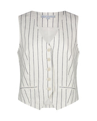 Thumbnail for Red Button gilet cotton linnen stripe