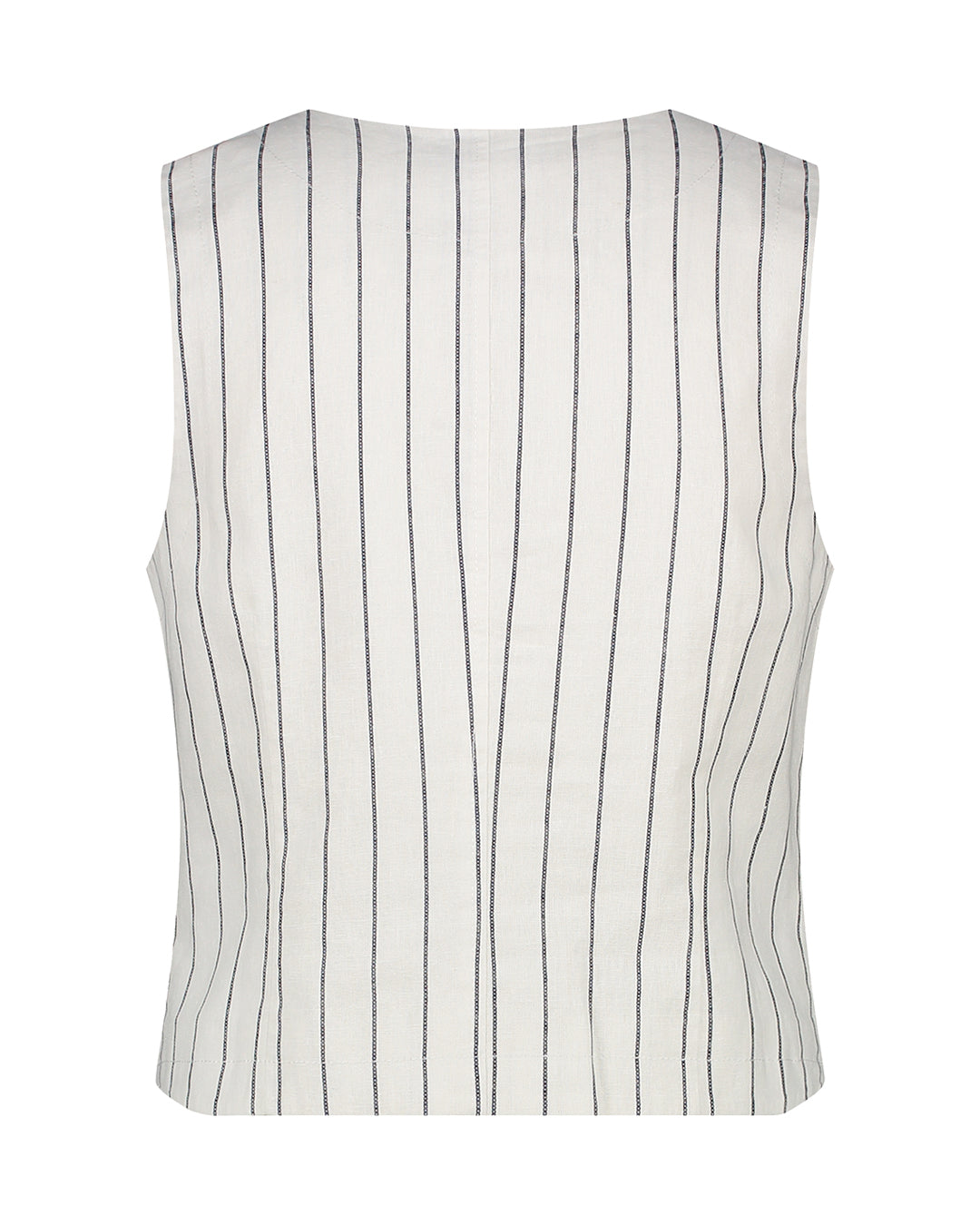 Red Button gilet cotton linnen stripe