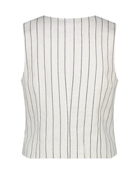 Thumbnail for Red Button gilet cotton linnen stripe