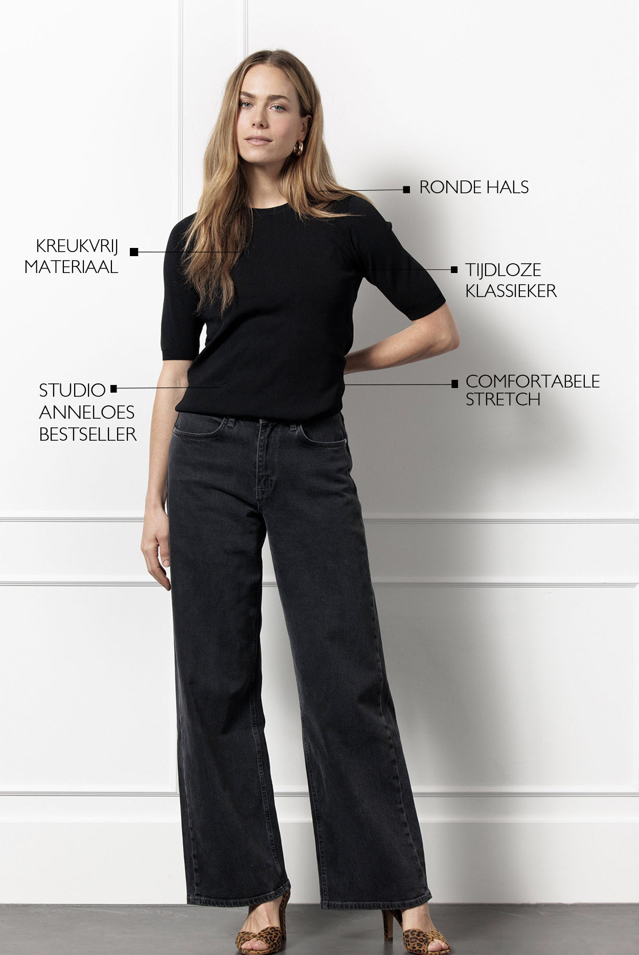 Lana short sleeve solid pullover Studio Anneloes