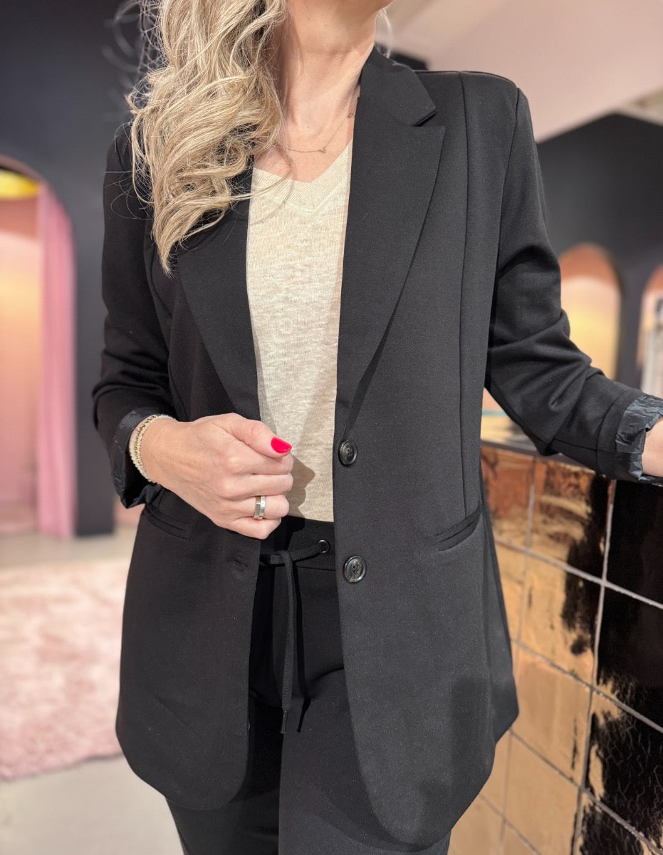 Ichi oversized blazer zwart