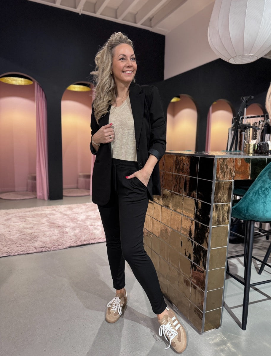 Ichi oversized blazer zwart