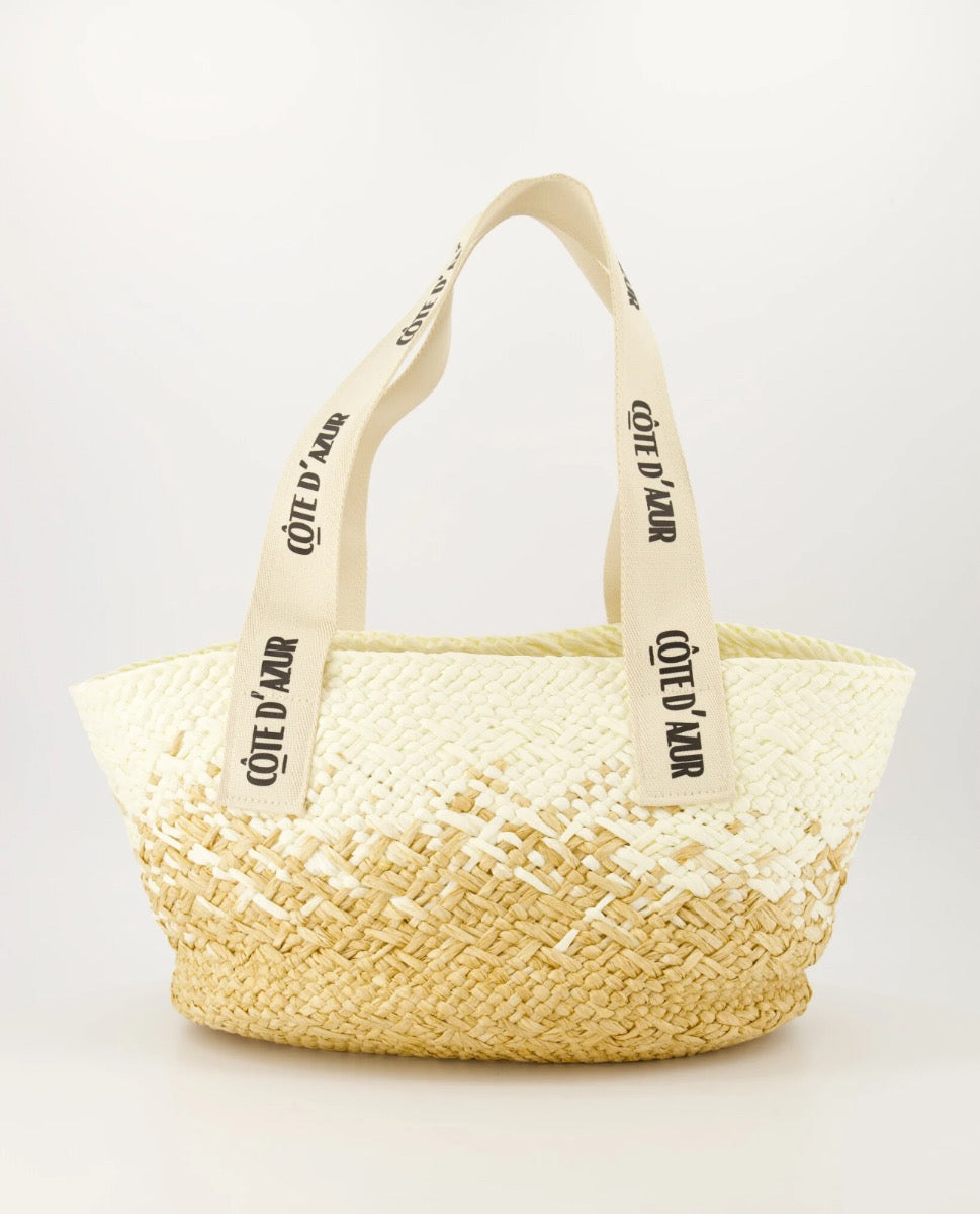 Kastgeluk strandtas nice beige