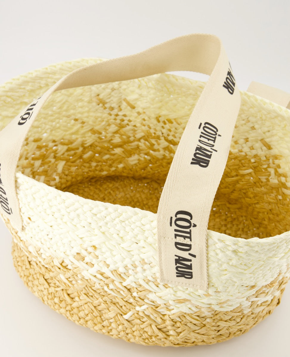 Kastgeluk strandtas nice beige