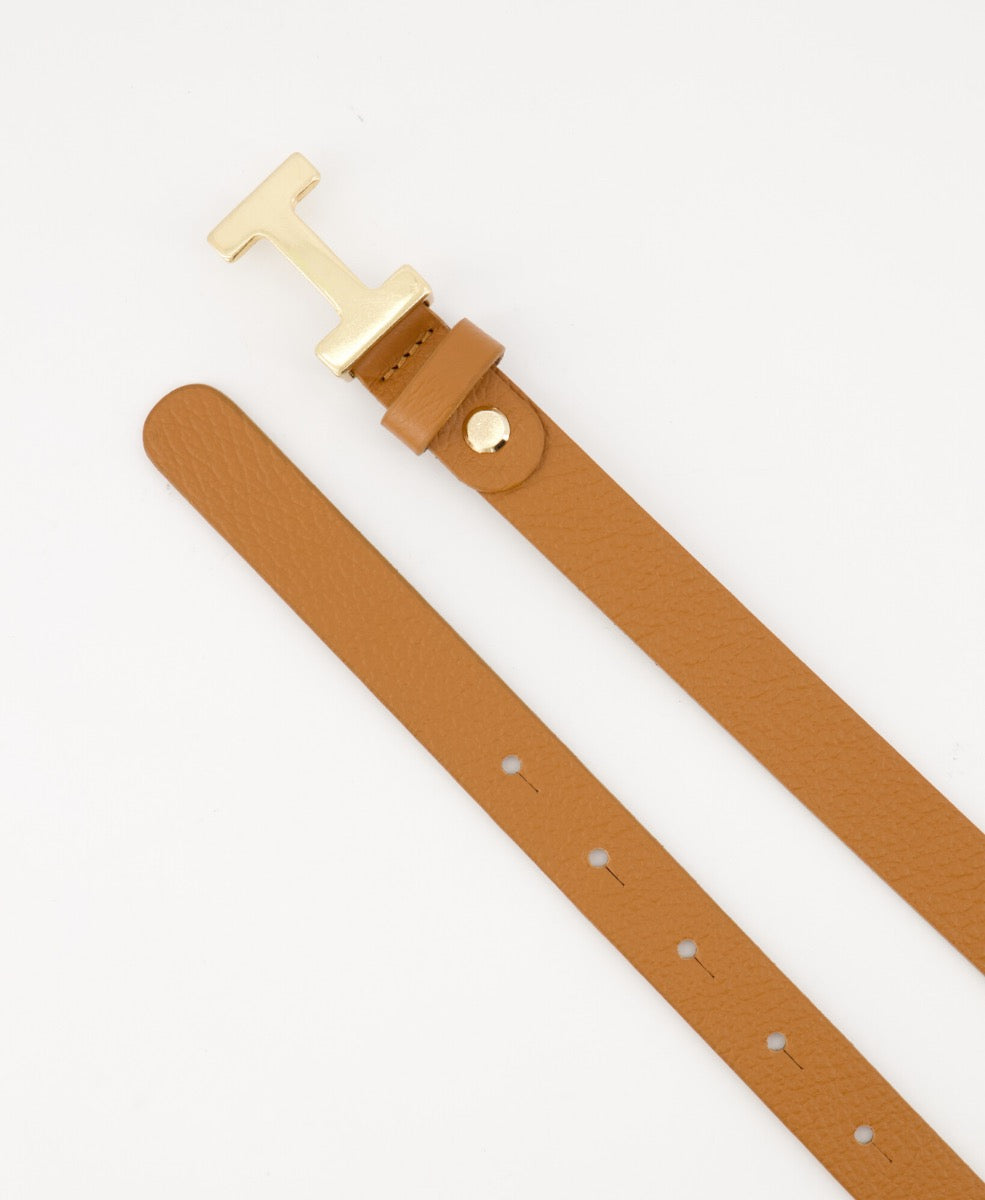 Kastgeluk classic riem met gesp bruin
