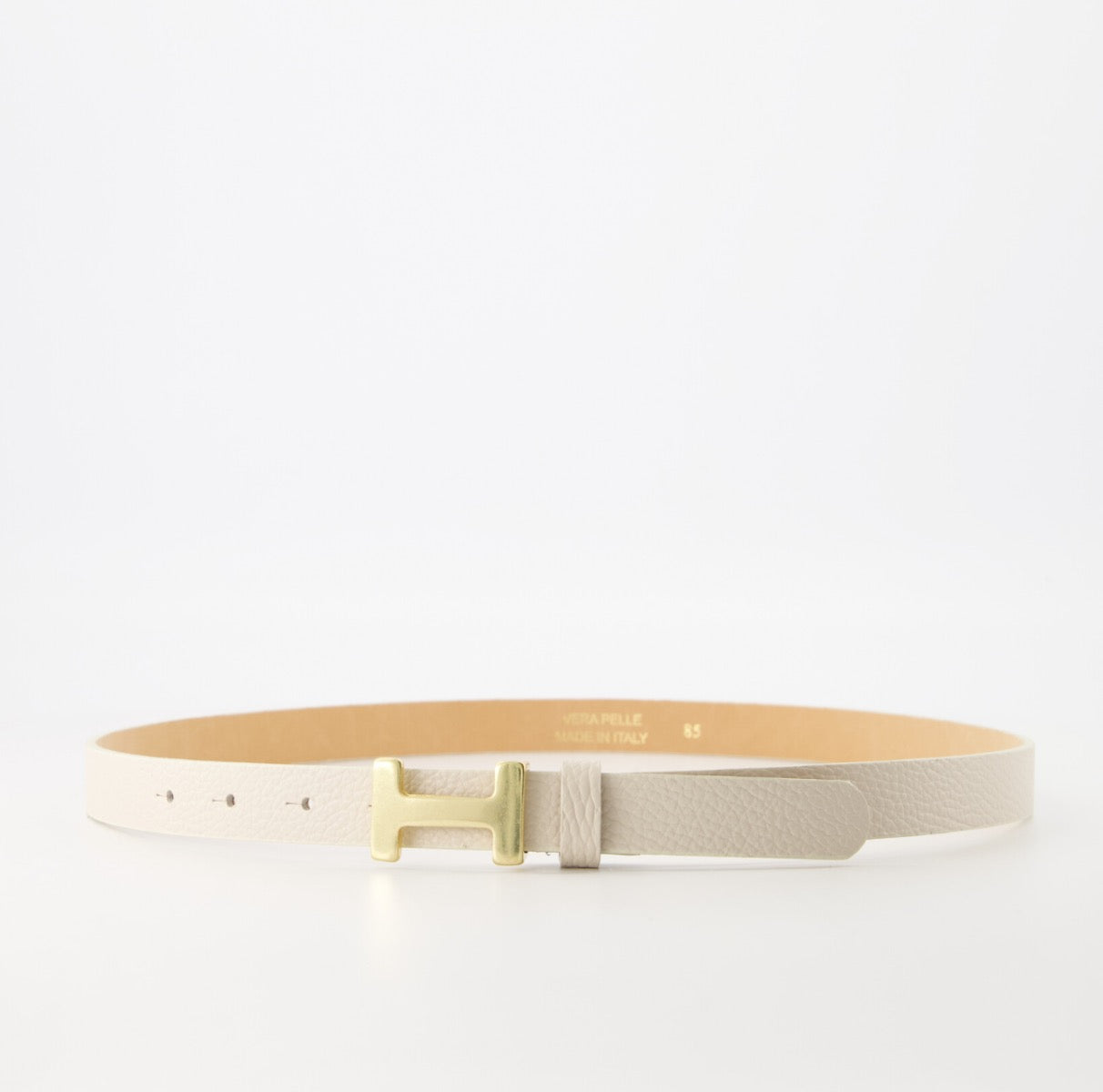 Kastgeluk classic riem met gesp beige