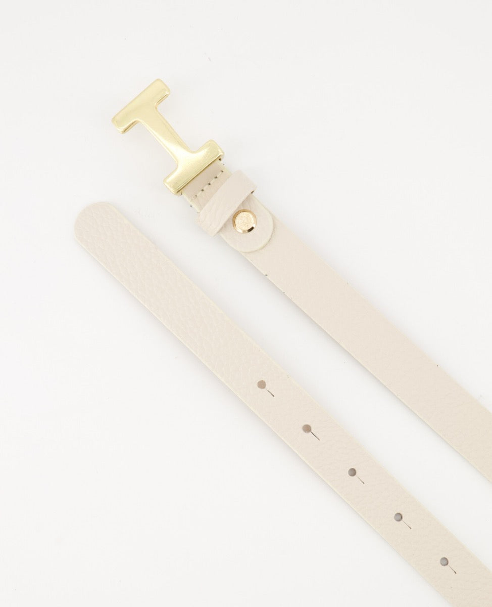 Kastgeluk classic riem met gesp beige