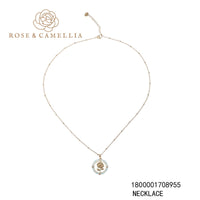 Thumbnail for Rose en camellia necklace flower cirkel  goud