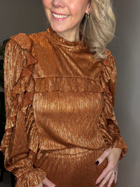 Thumbnail for Karina's Vintage Top Brons Studio Amaya maat XS