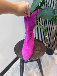Thumbnail for Karina's Vintage Italiaans suede maat 41 fuchsia