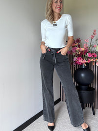 Thumbnail for SRB4691  Claudette Black Denim & Belt