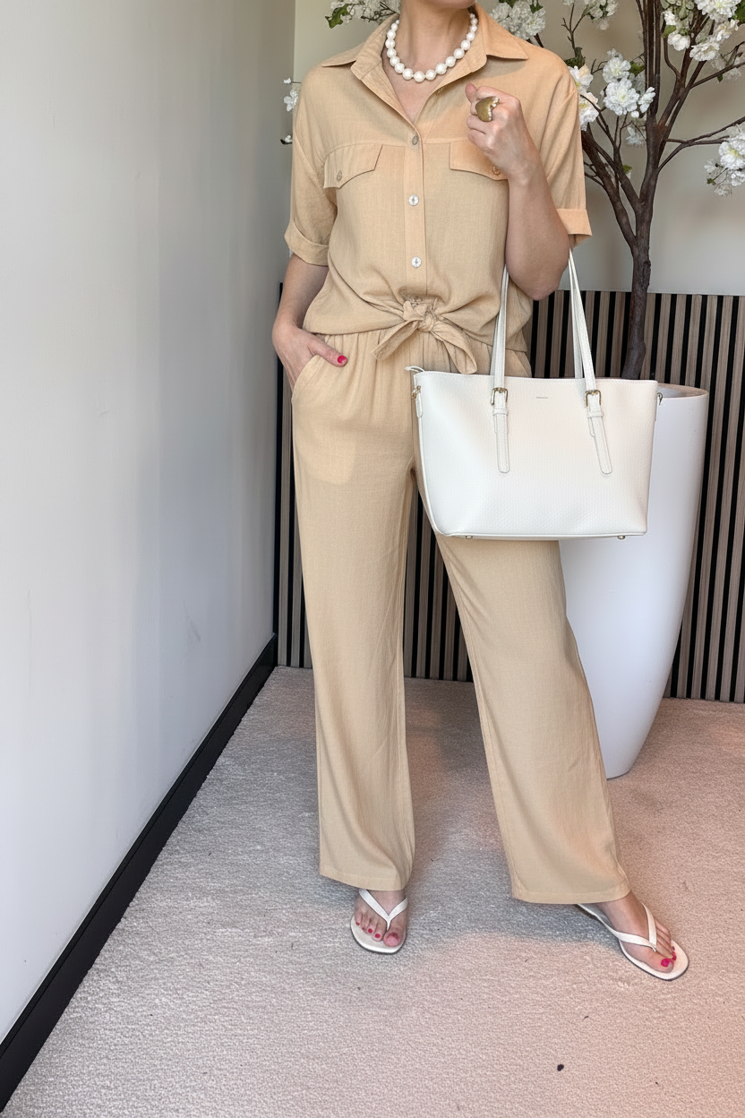 Pants Moda zand