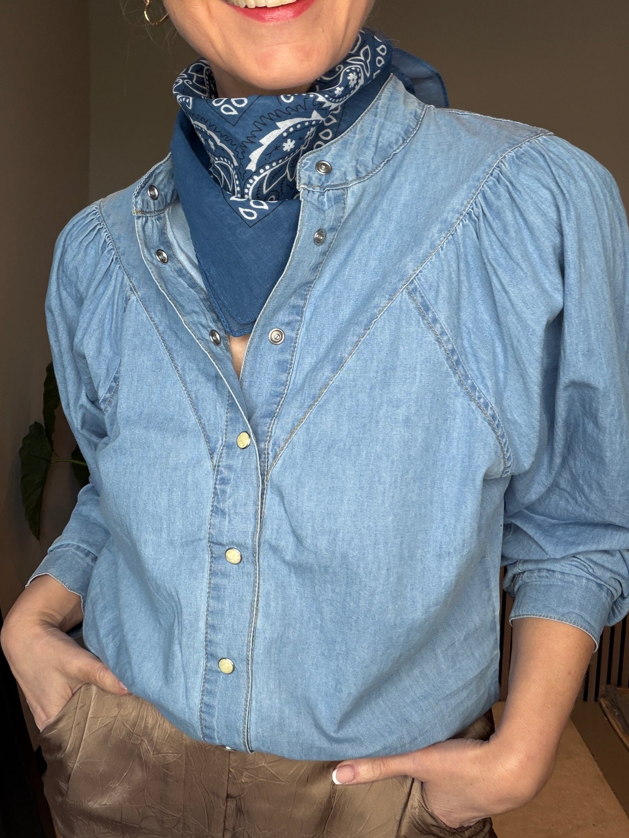 Denim blouse