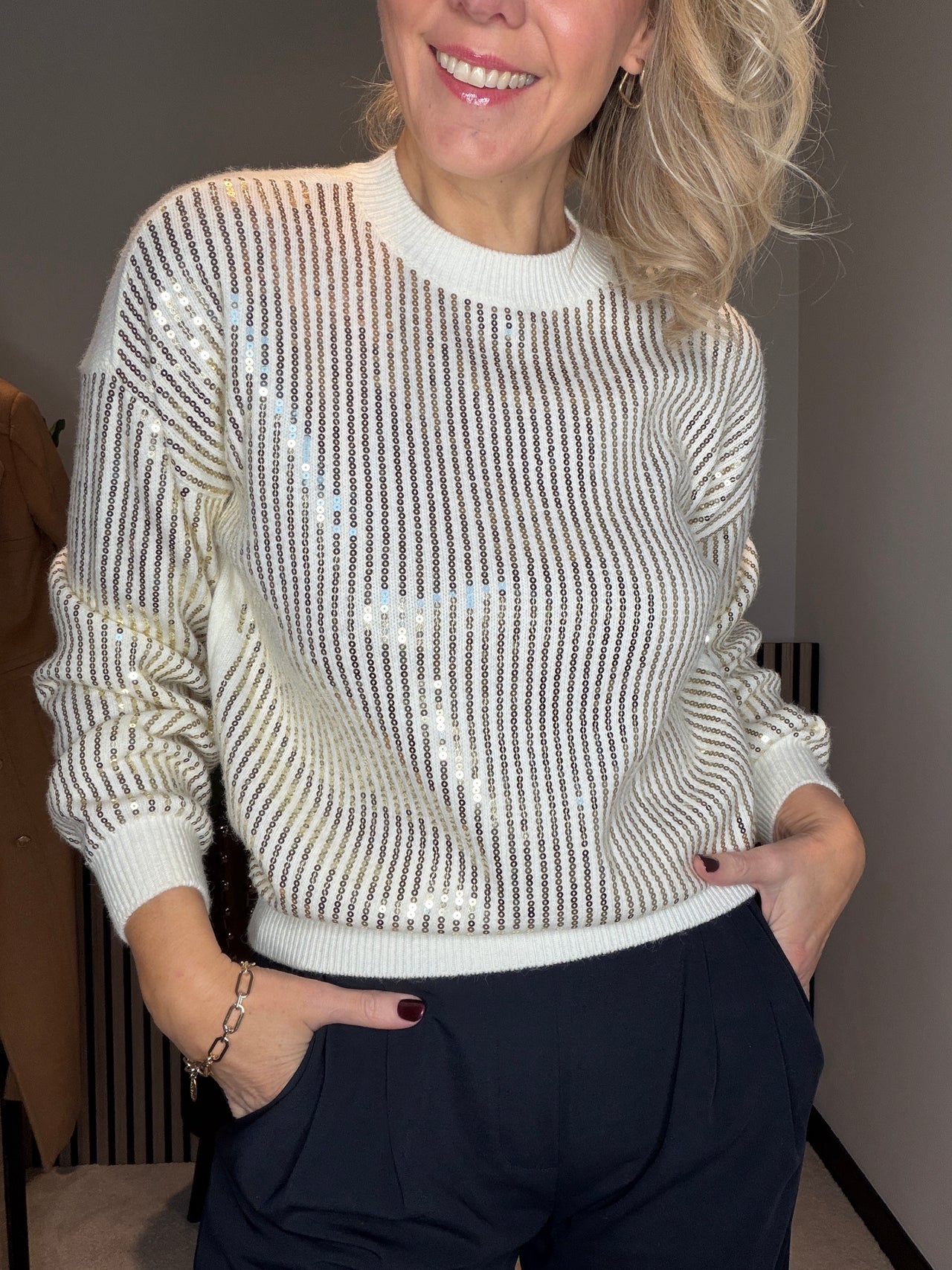 Karina's Vintage Pailletten top Studio Anneloes maat XS