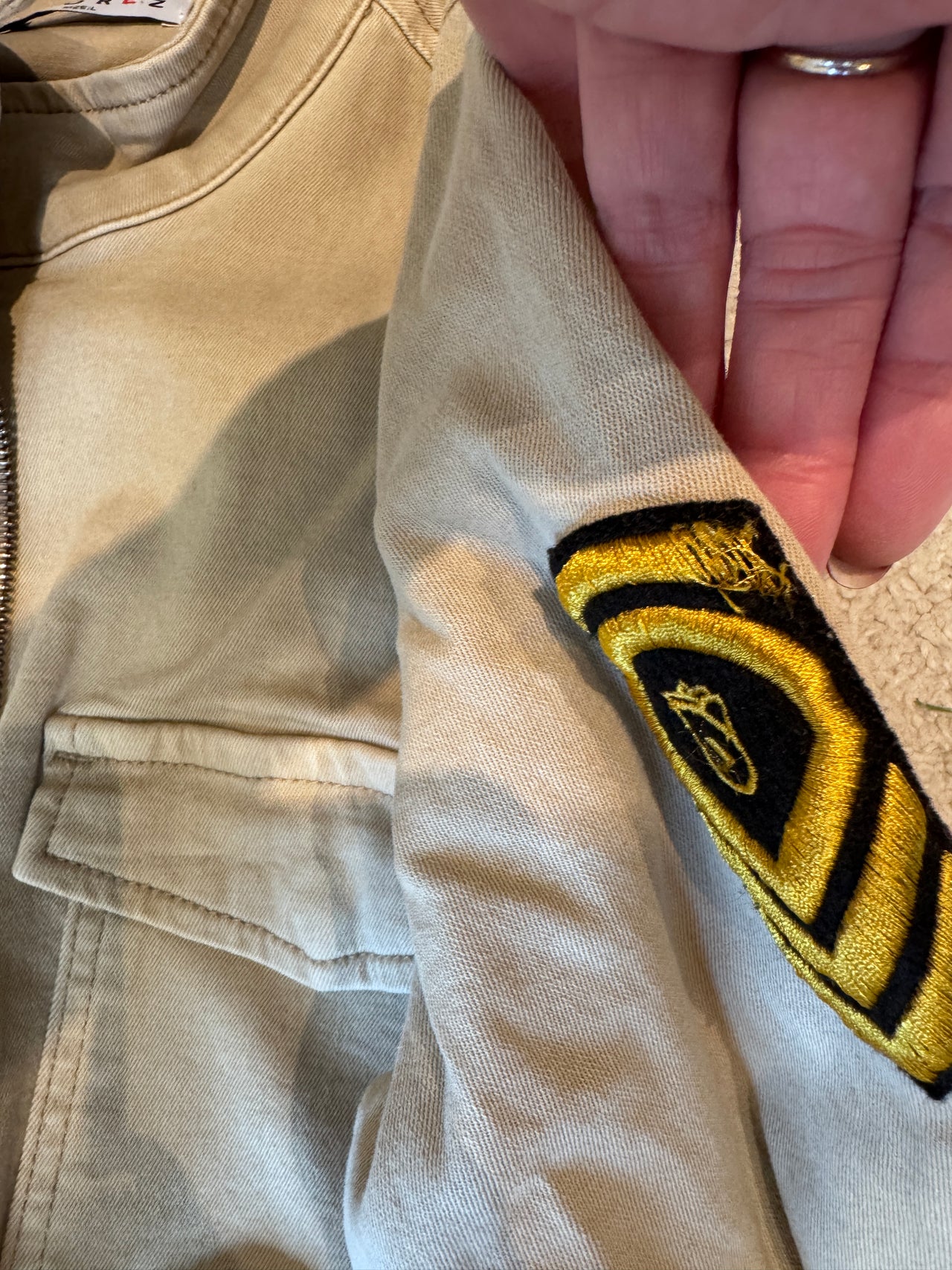 Karina's Vintage jacket army zand maat L