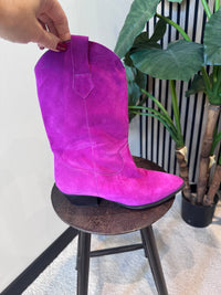 Thumbnail for Karina's Vintage Italiaans suede maat 41 fuchsia