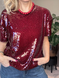 Thumbnail for Pailletten top bordeaux
