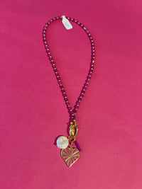 Thumbnail for Fushi ketting 4 mm steenkralen fuchsia